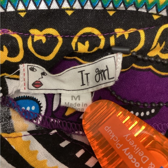 IT Girl Women’s Ethnic Traditional African Print Dashshiki Top, Purple, size M - Picture 6 of 12